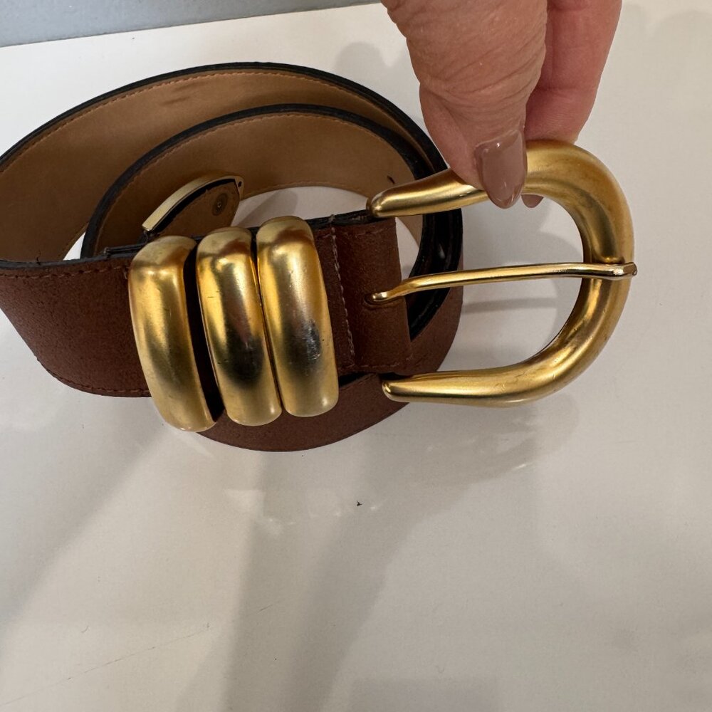 Women's BeBe Belt with Gold Buckle